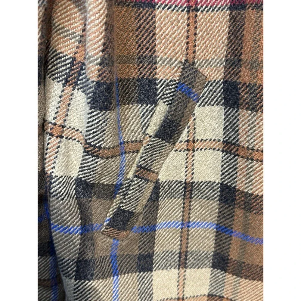 ZARA Men’s Textured Flannel Multi Brown Jacket Fall Coat Size Large